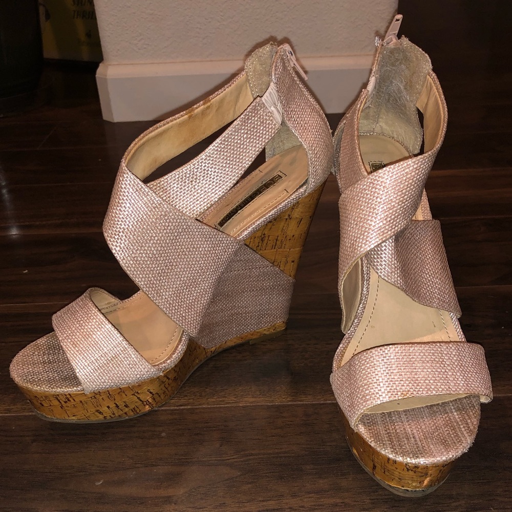 BCBGeneration Tan Wedges